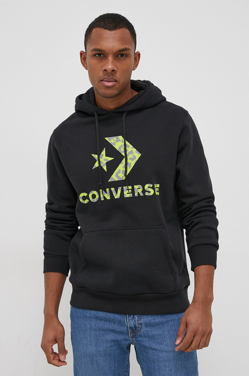 

Суичър Converse мъжки в черно с принт, Черен
