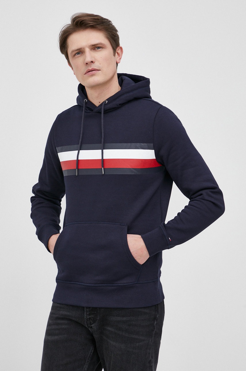 

Суичър Tommy Hilfiger мъжки в тъмносиньо с принт, Тъмносин
