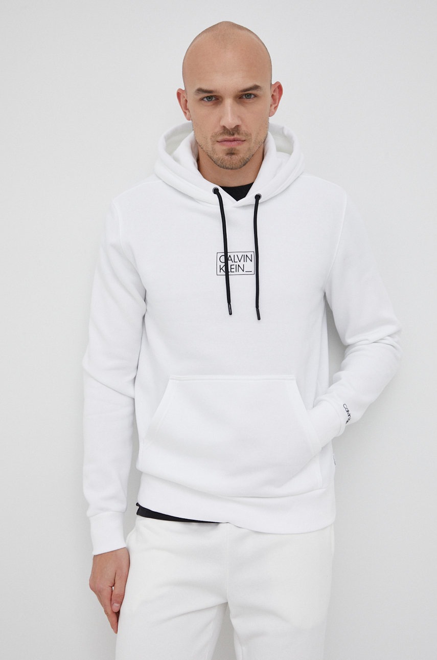 

Суичър Calvin Klein мъжки в бяло с апликация, Бял