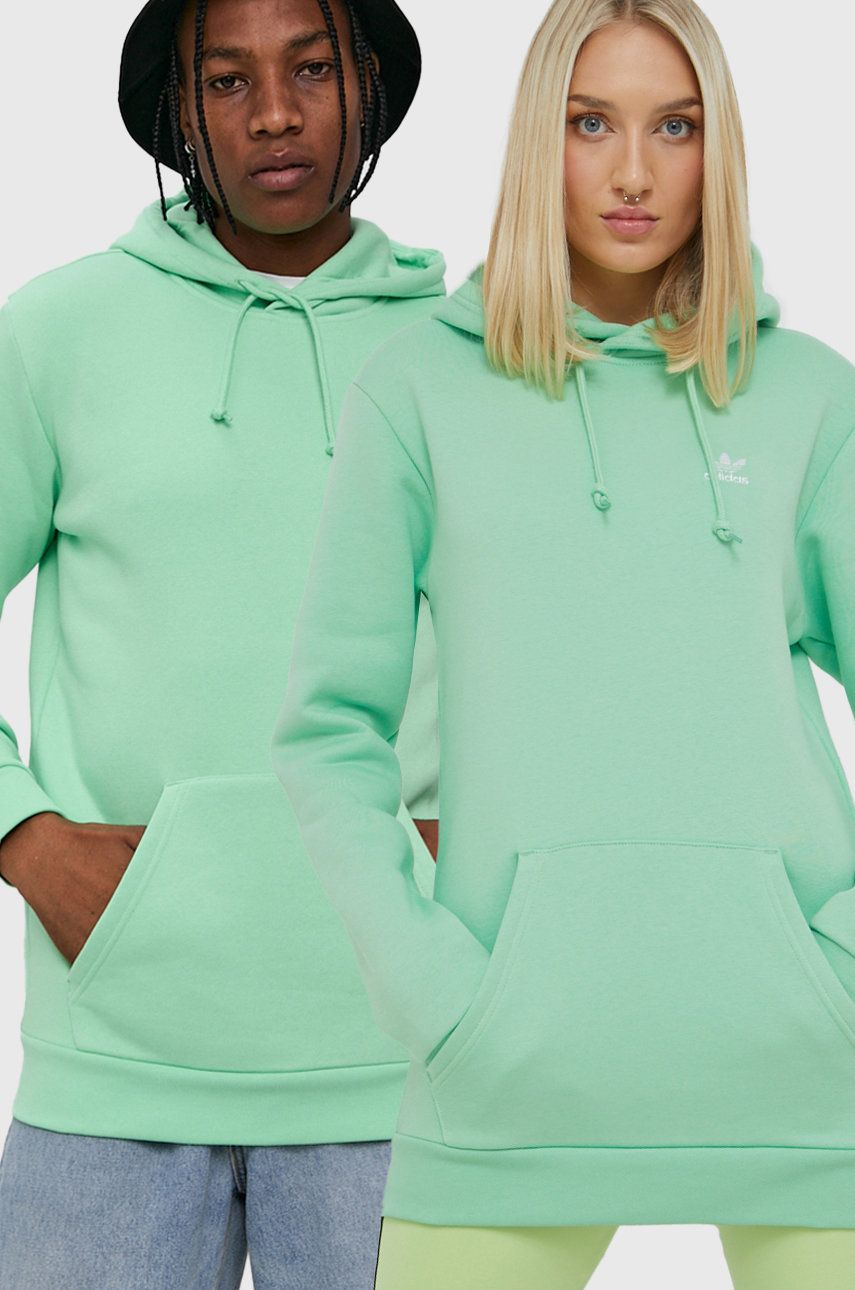 Adidas Originals Bluză H34648 culoarea verde, material neted H34648-GLOMIN