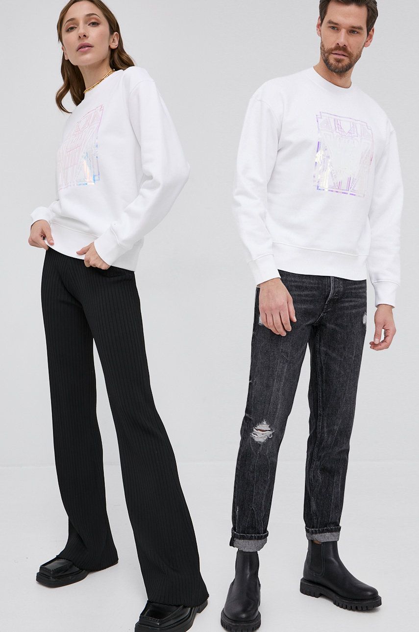 Karl Lagerfeld Bluză culoarea alb, cu imprimeu answear.ro
