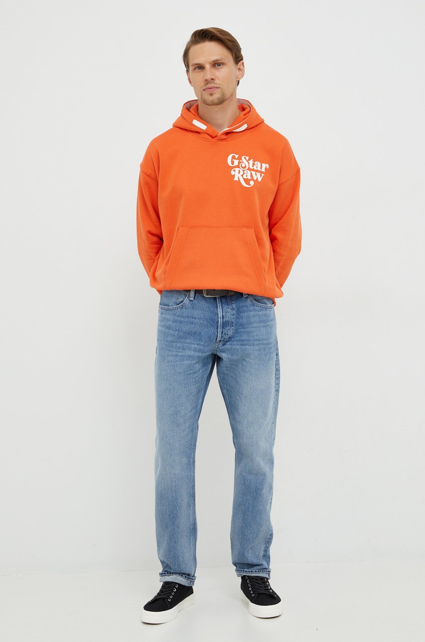 

Кофта G-Star Raw цвет оранжевый с принтом