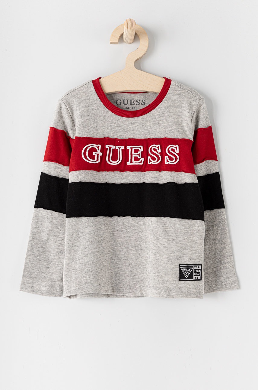 

Guess - Детска блуза с дълги ръкави 92-122 cm, Сив