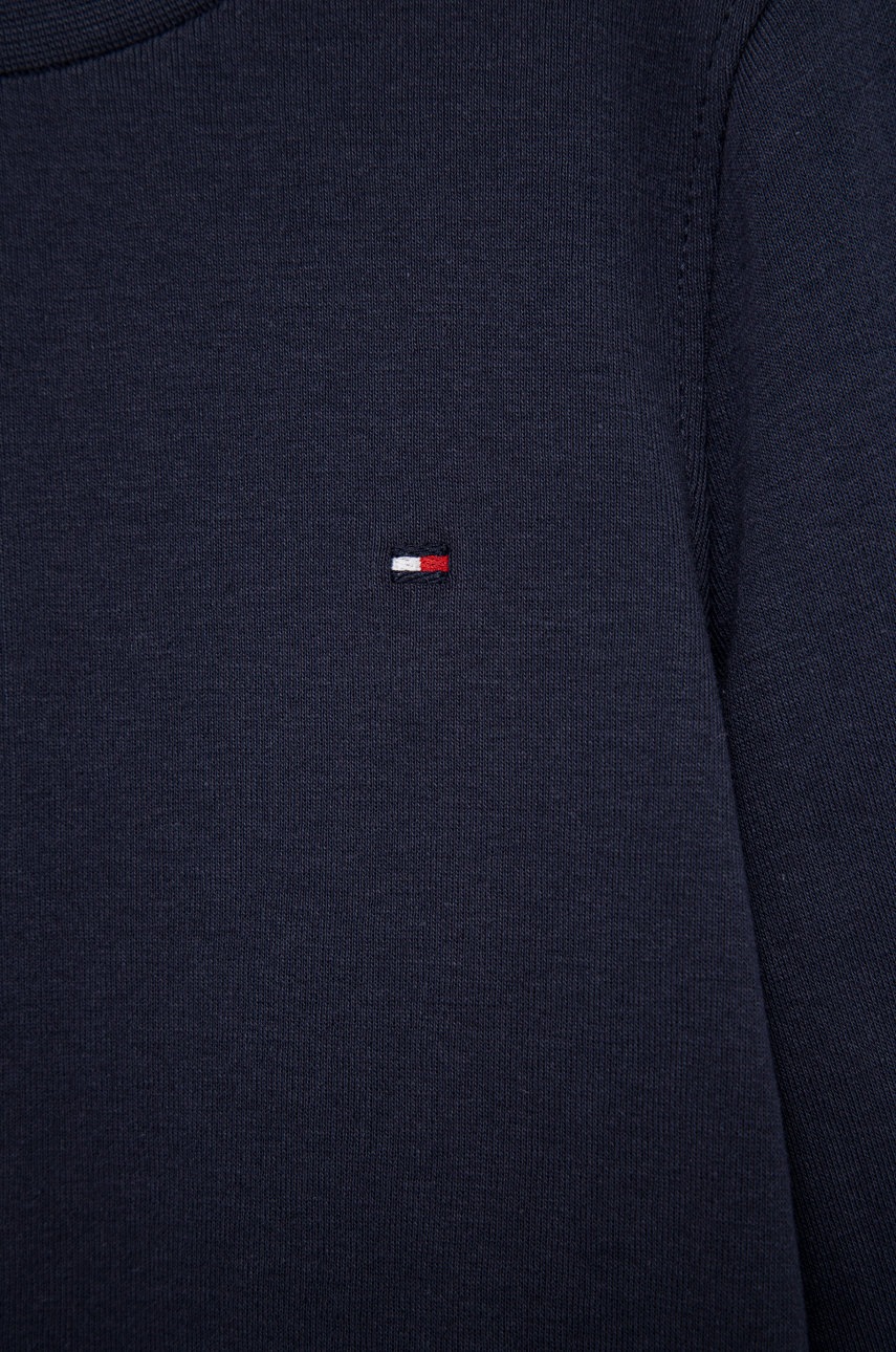 

Хлопковый детский лонгслив Tommy Hilfiger цвет синий гладкий