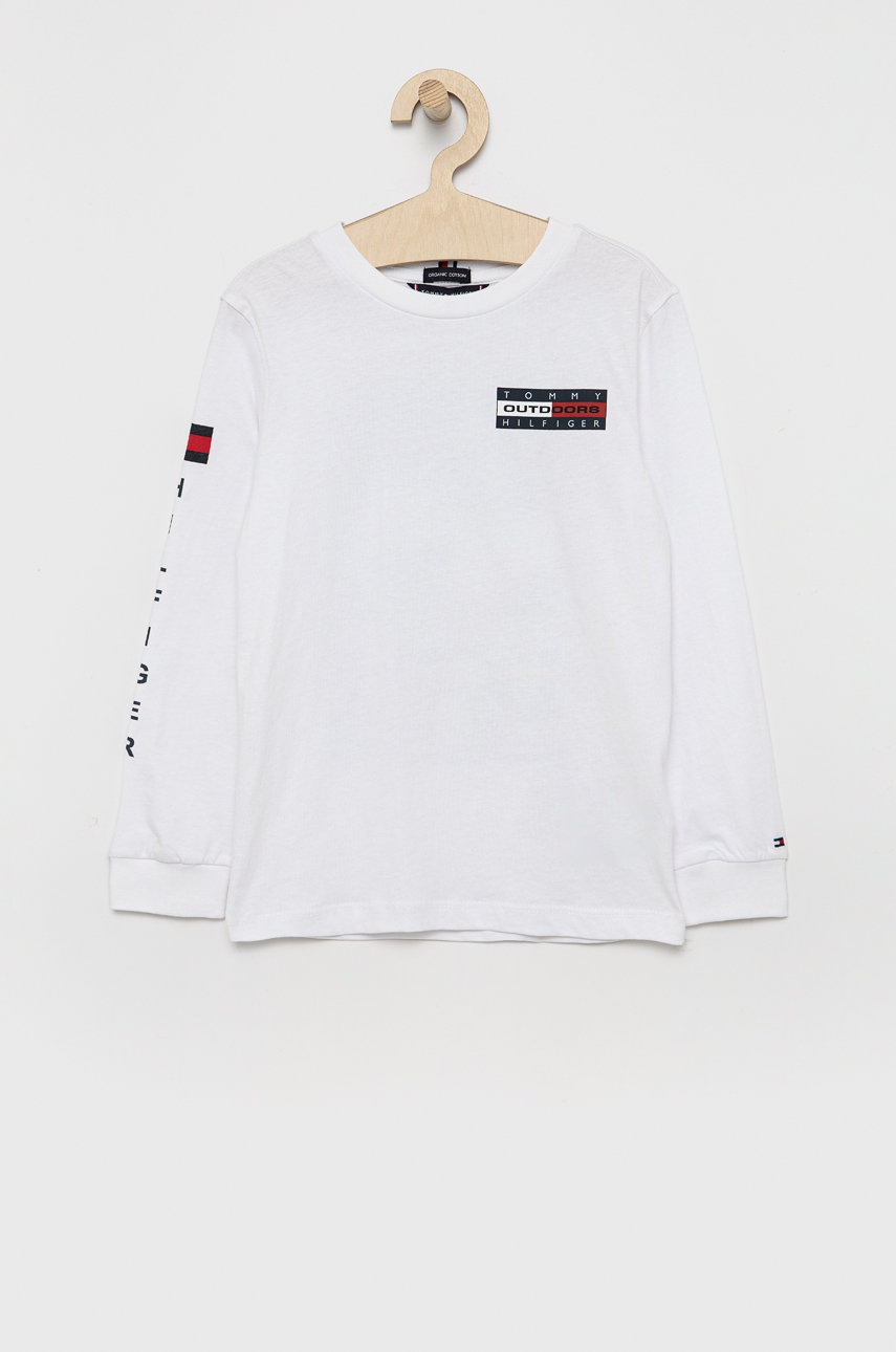 

Детска блуза с дълги ръкави Tommy Hilfiger в бяло с принт, Бял