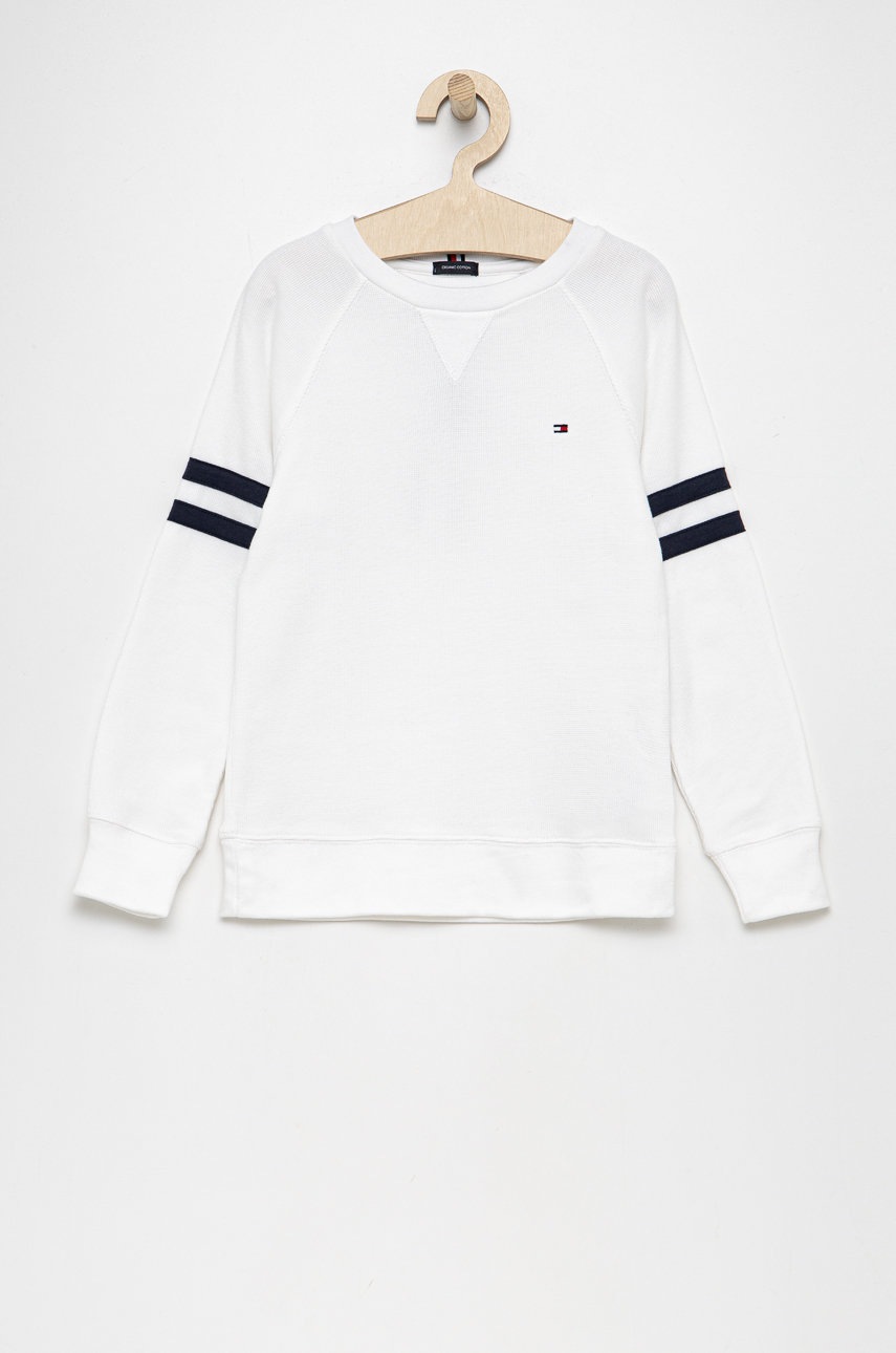

Детска блуза с дълги ръкави Tommy Hilfiger в бяло с изчистен дизайн, Бял