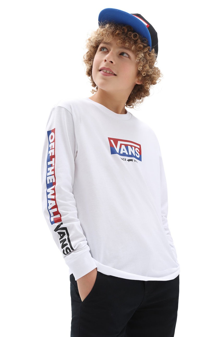 

Vans - Детска блуза с дълги ръкави, Бял
