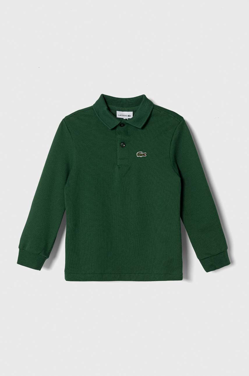 Dětská bavlněná košile s dlouhým rukávem Lacoste zelená barva - zelená - Hlavní materiál: 100 % Bavl