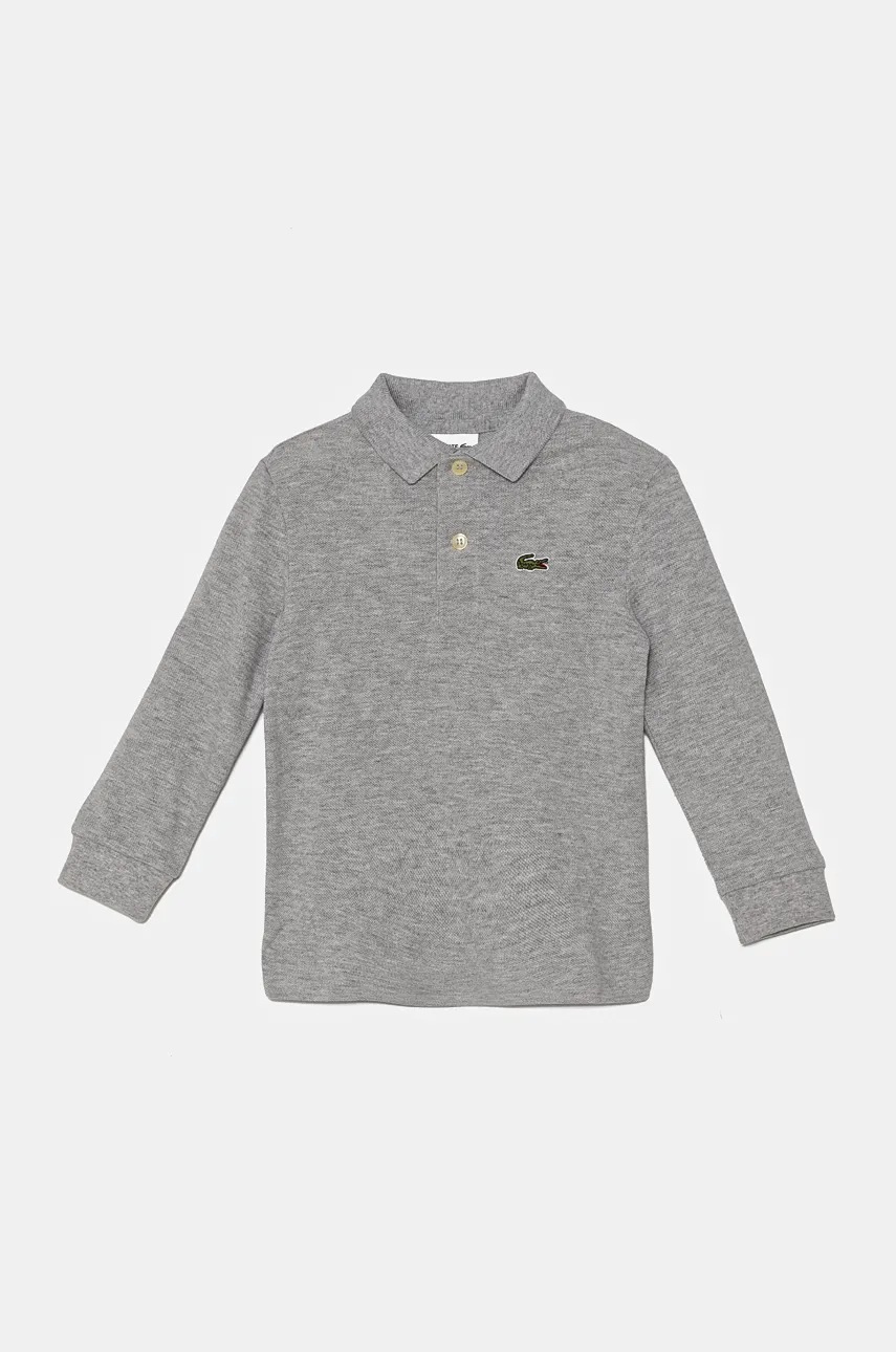

Детска блуза с дълги ръкави Lacoste в сиво с изчистен дизайн, Сив