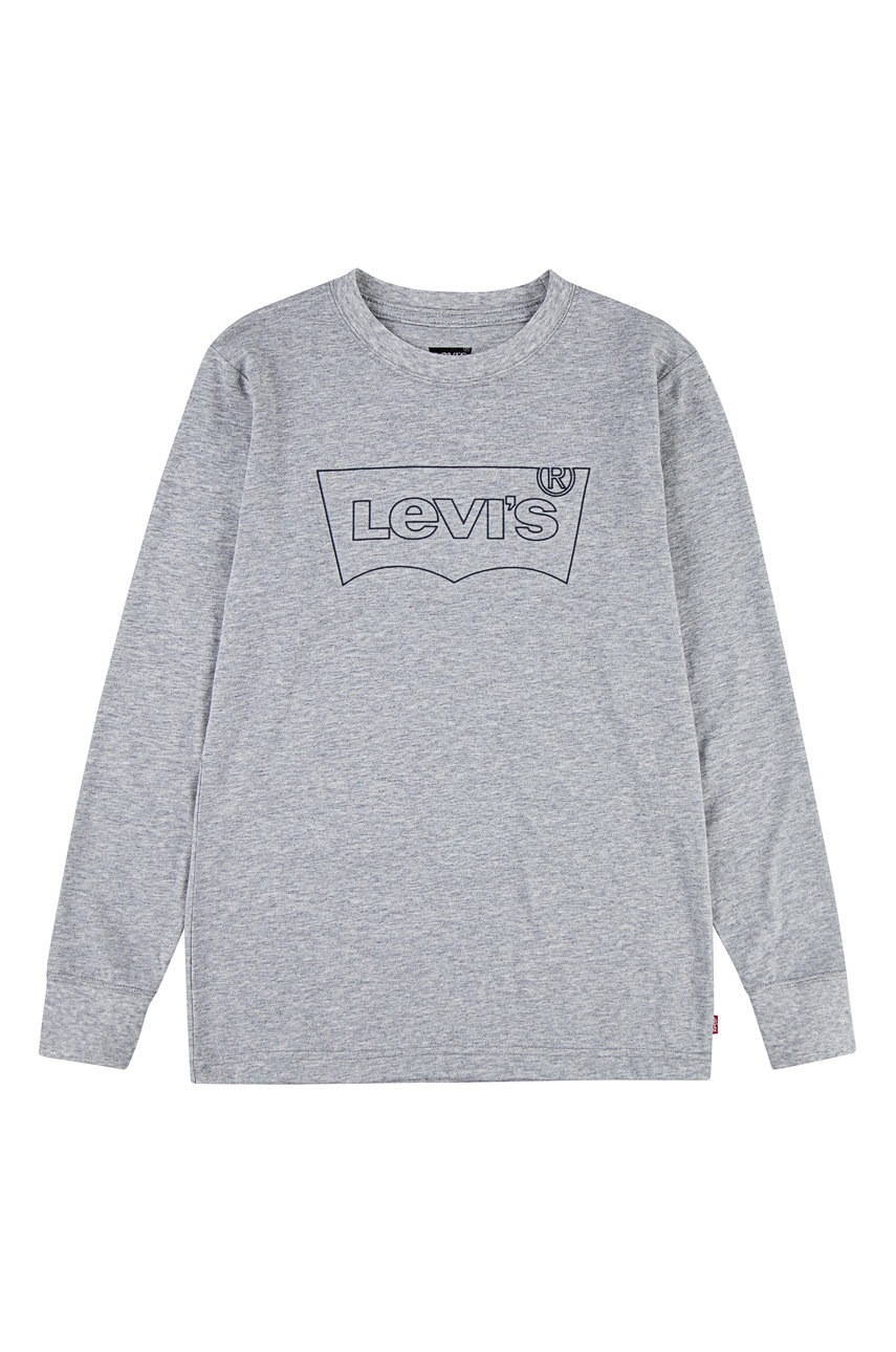 

Детска блуза с дълги ръкави Levi's в сиво с изчистен дизайн, Сив