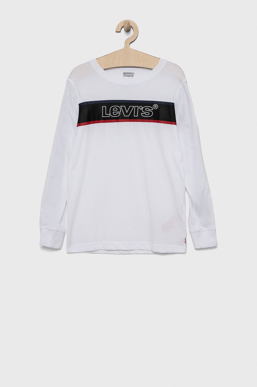 

Детска блуза с дълги ръкави Levi's в бяло с принт, Бял