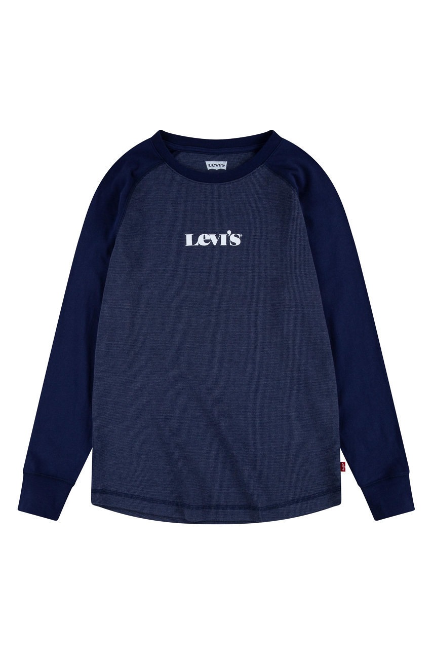 

Детска блуза с дълги ръкави Levi's в тъмносиньо с принт, Тъмносин