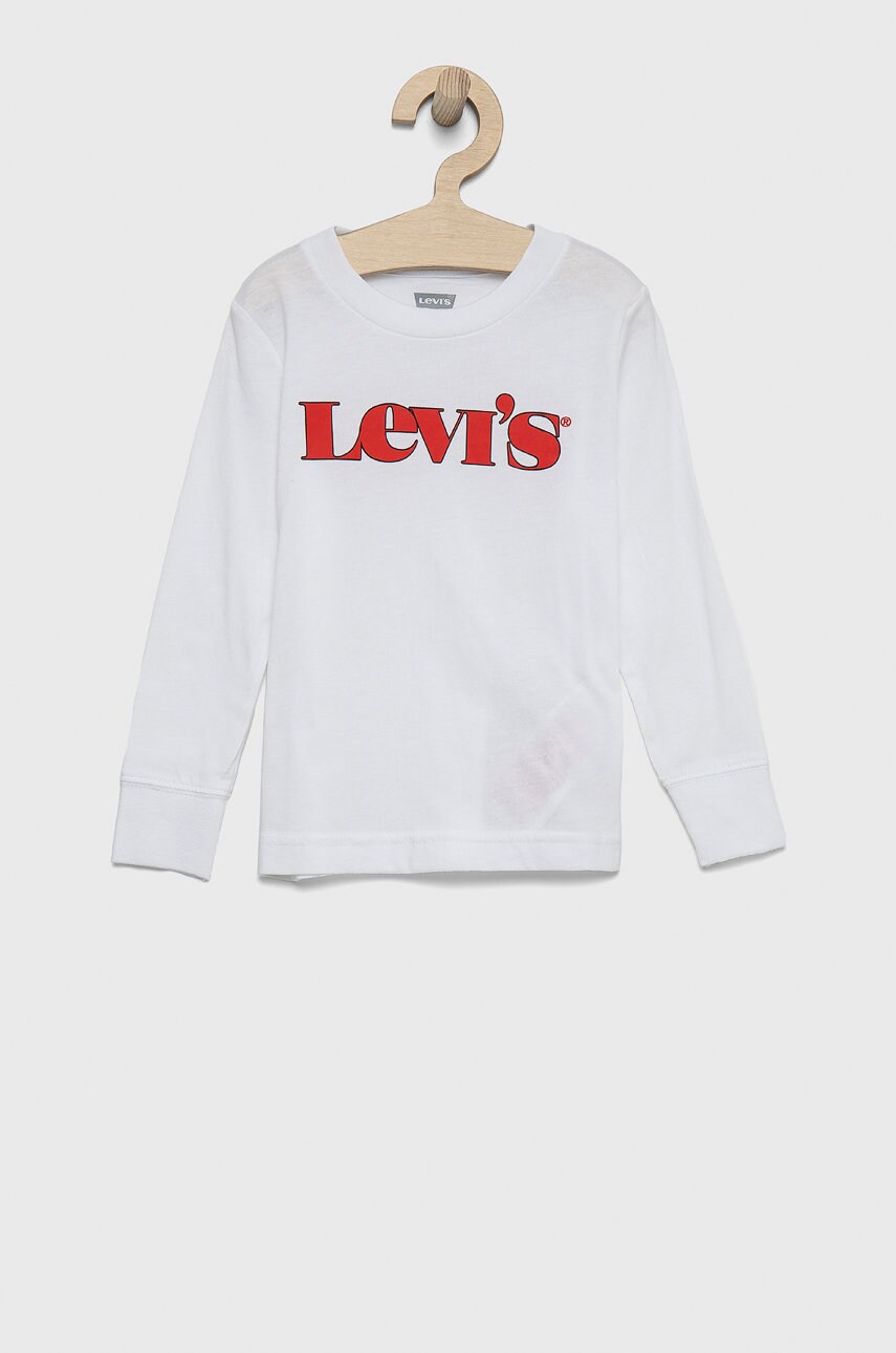 

Детска блуза с дълги ръкави Levi's в бяло с принт, Бял