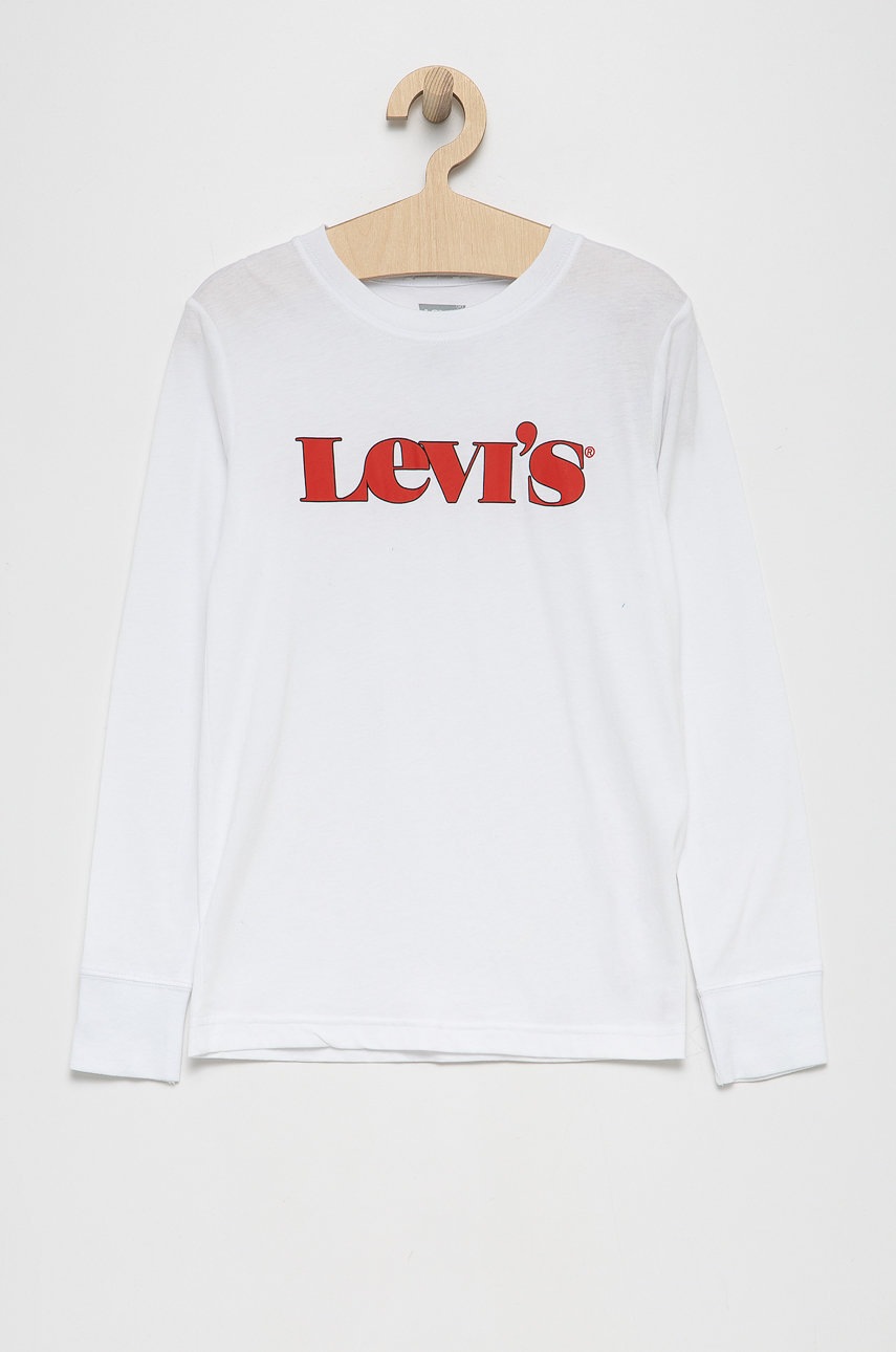 

Детска блуза с дълги ръкави Levi's в бяло с принт, Бял