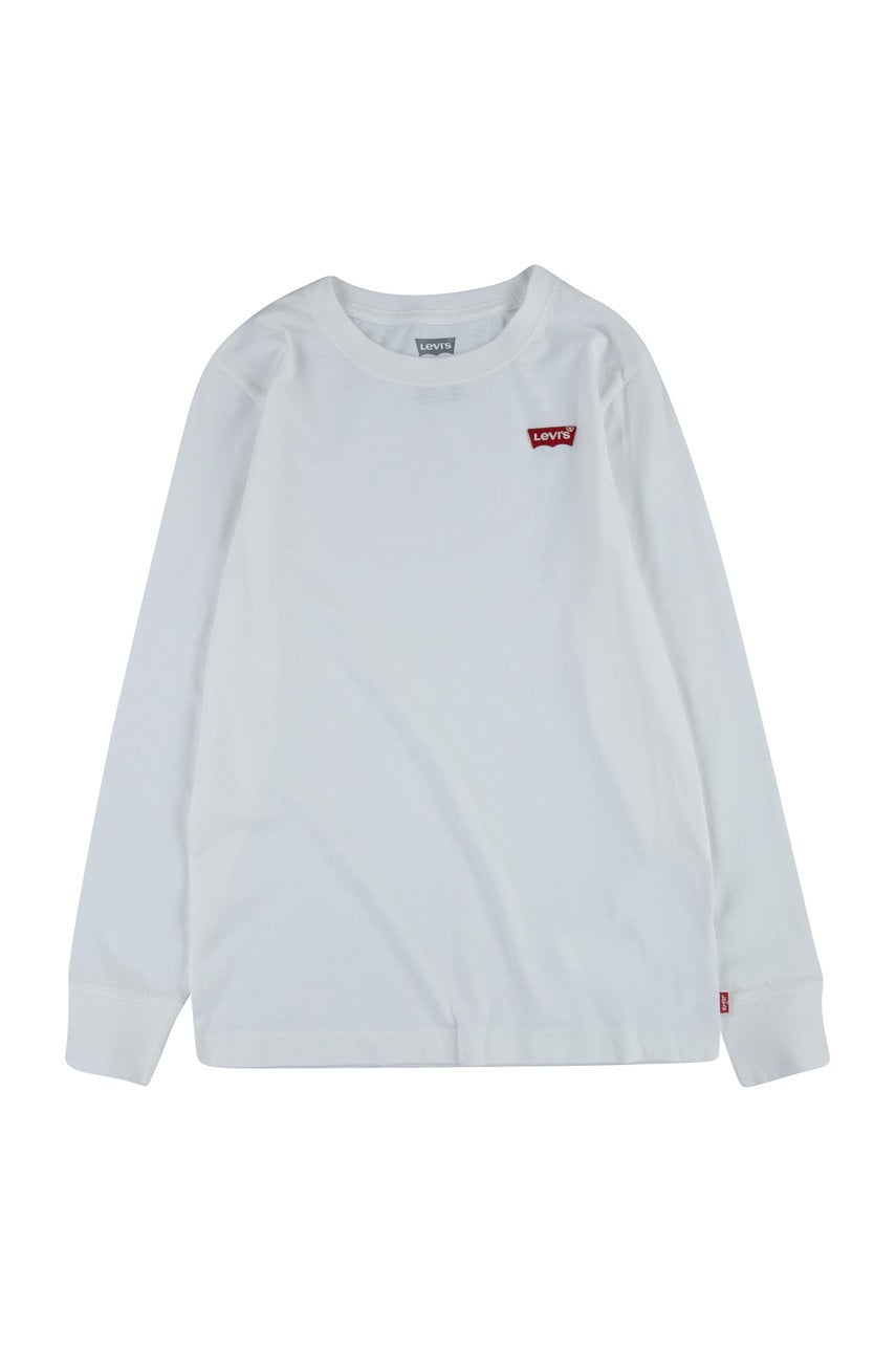 Levi's Longsleeve copii culoarea alb, material neted