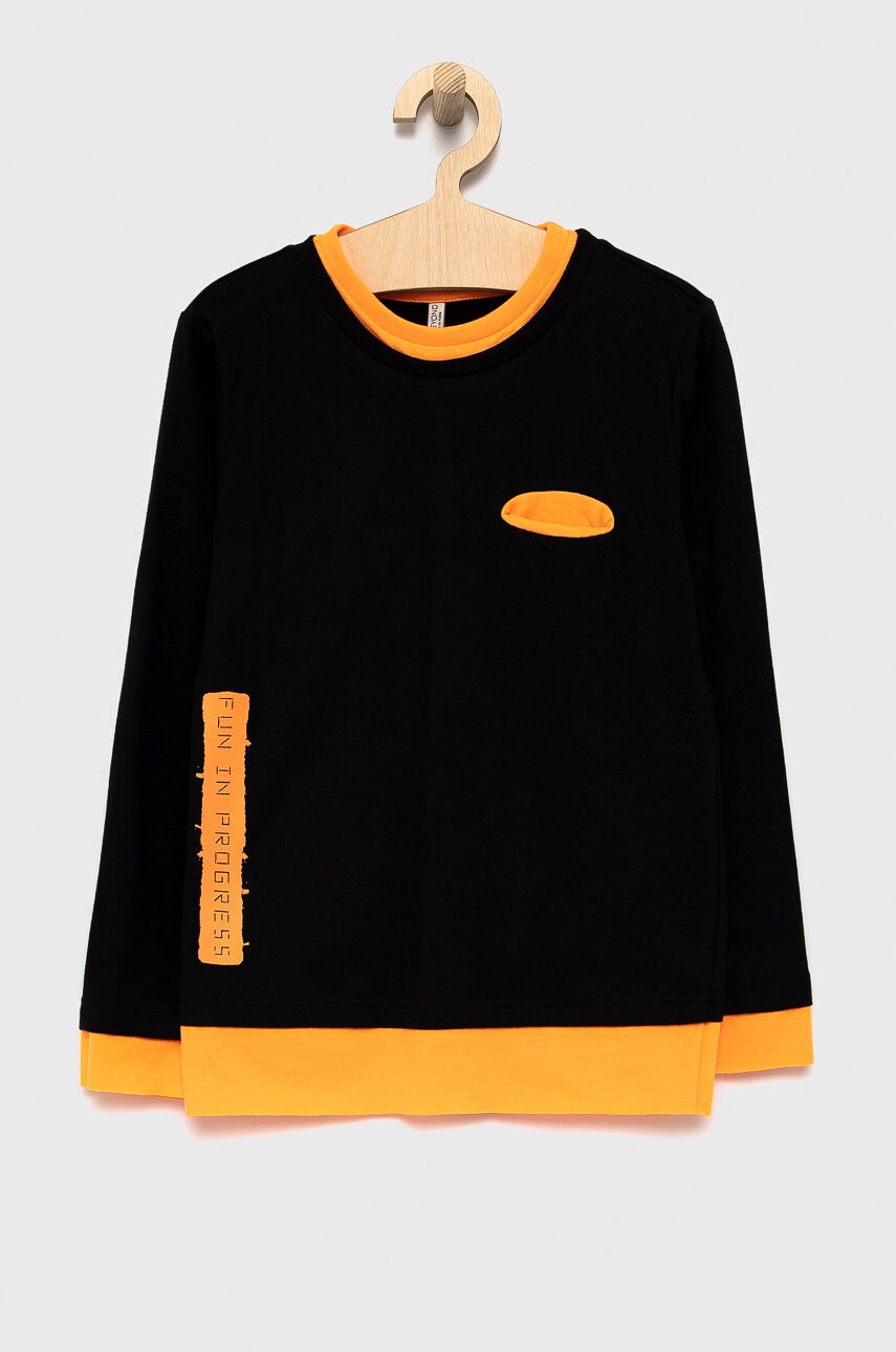Birba&trybeyond longsleeve din bumbac pentru copii culoarea negru, cu imprimeu