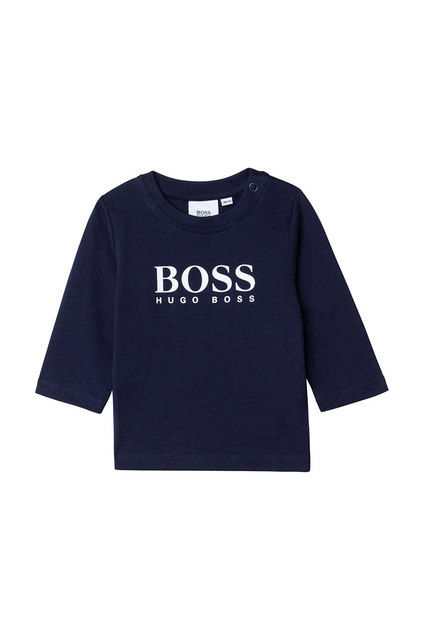 Детский лонгслив Boss цвет синий с принтом Детский лонгслив Boss цвет синий с принтом