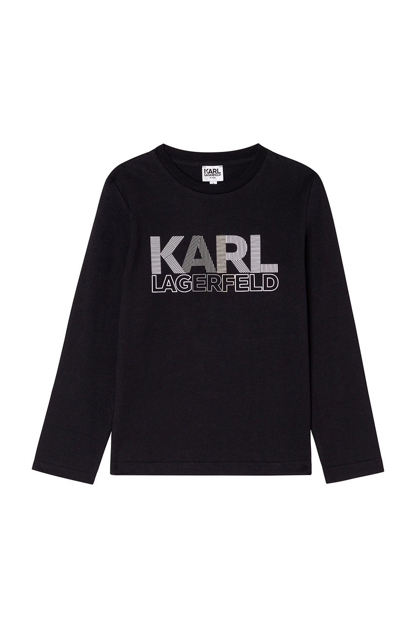 

Karl Lagerfeld - Детска блуза с дълги ръкави, Черен