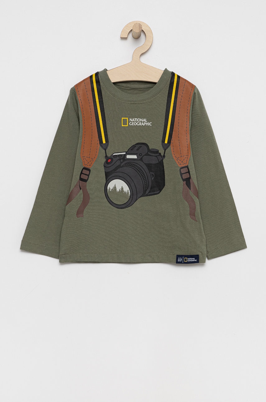 Gap - longsleeve din bumbac pentru copii x national geographic