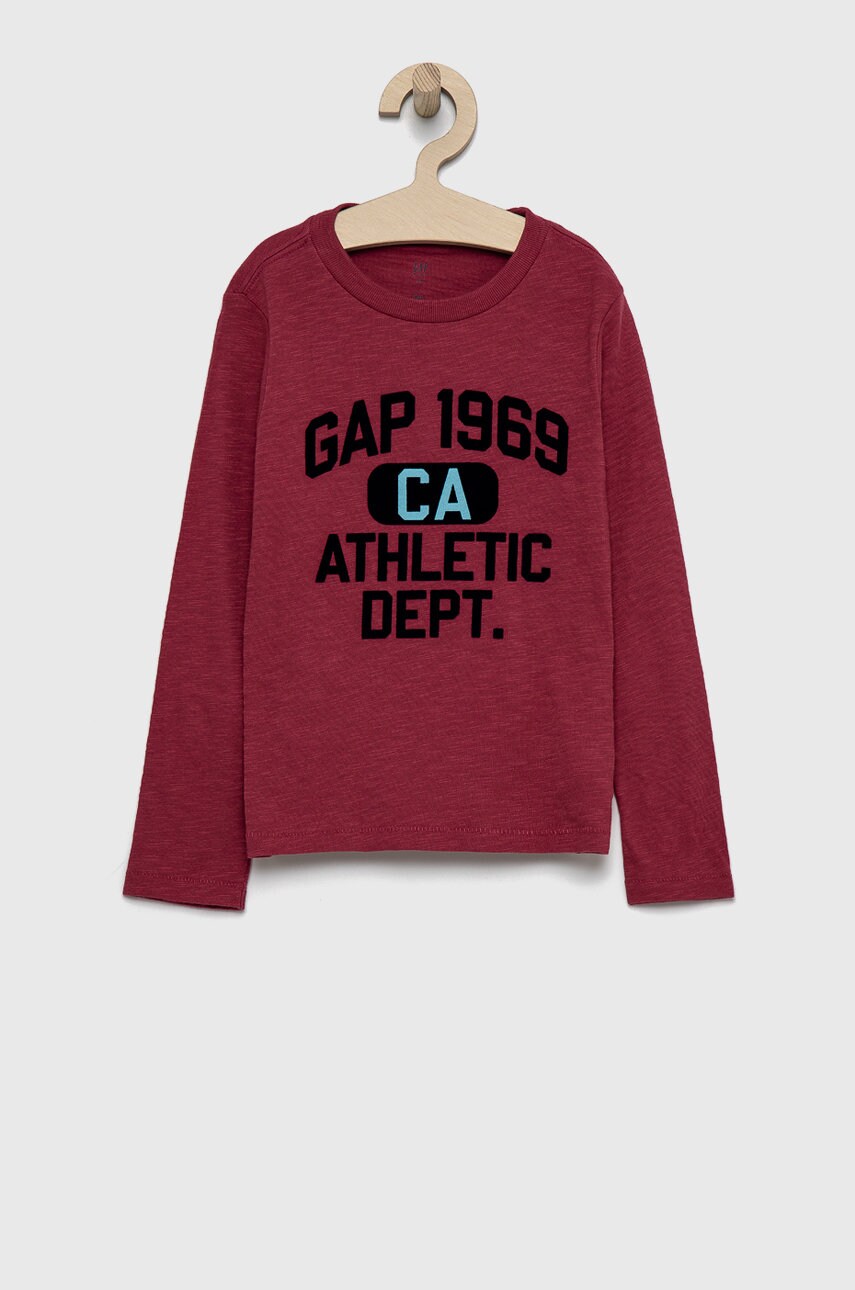 Gap longsleeve din bumbac pentru copii culoarea roz, cu imprimeu