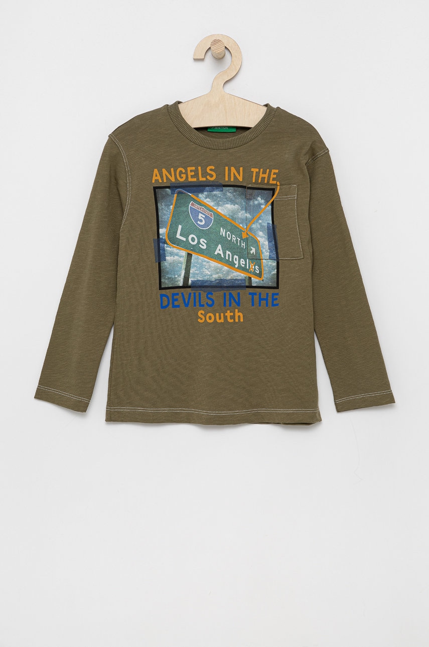 United Colors Of Benetton - longsleeve din bumbac pentru copii