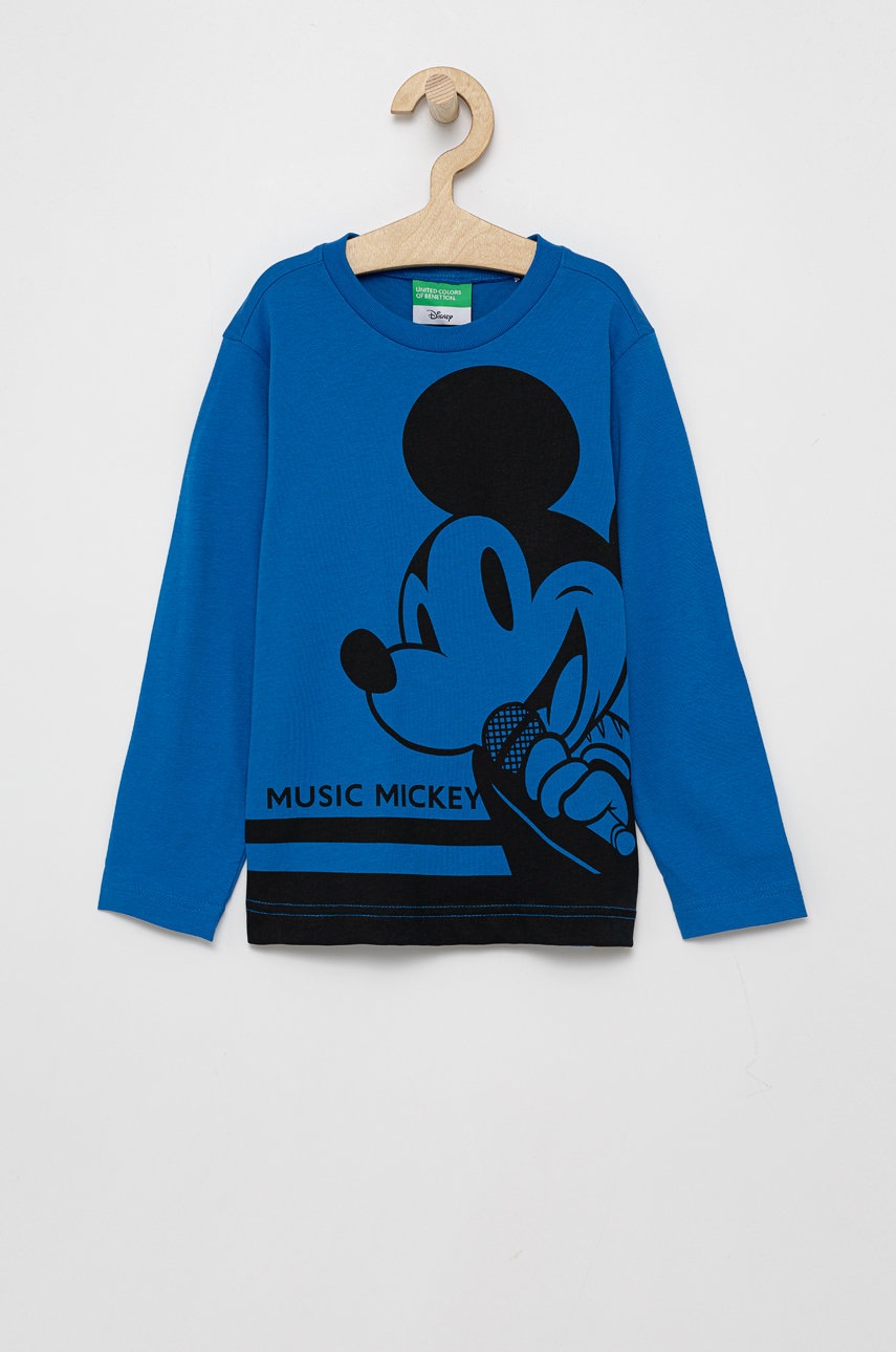

United Colors of Benetton - Детска блуза с дълги ръкави x Disney, Син