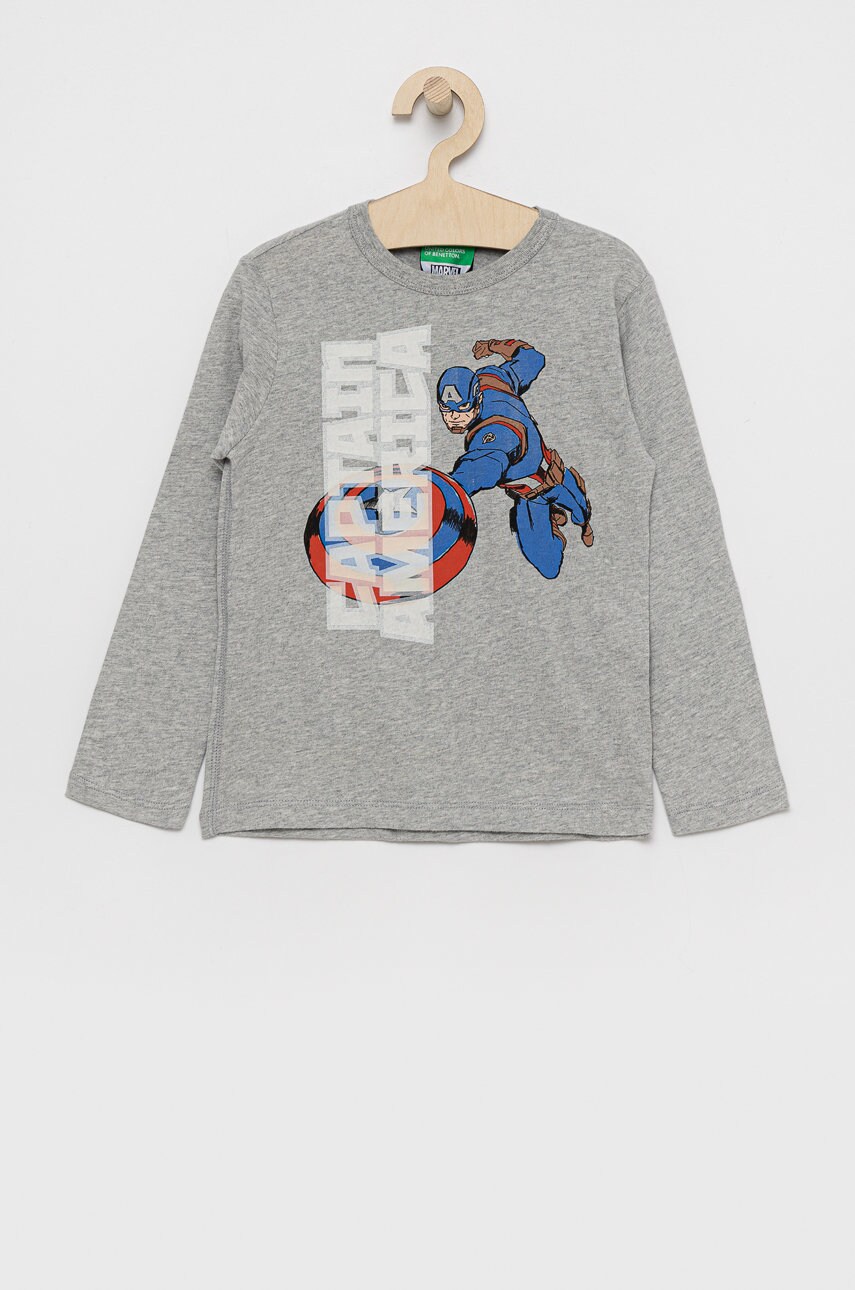 United Colors Of Benetton - longsleeve din bumbac pentru copii x marvel