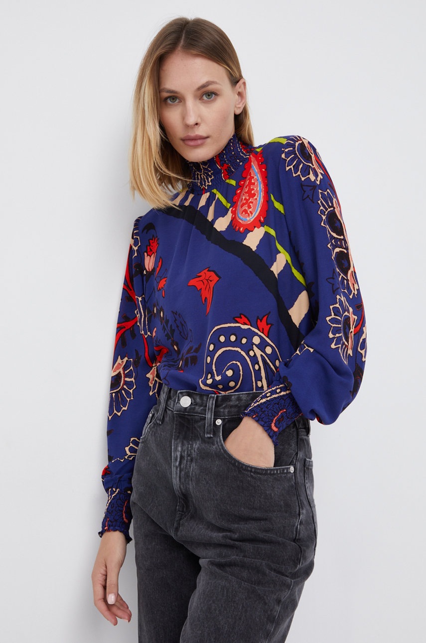 

Блуза Desigual дамска с флорален десен, Виолетов