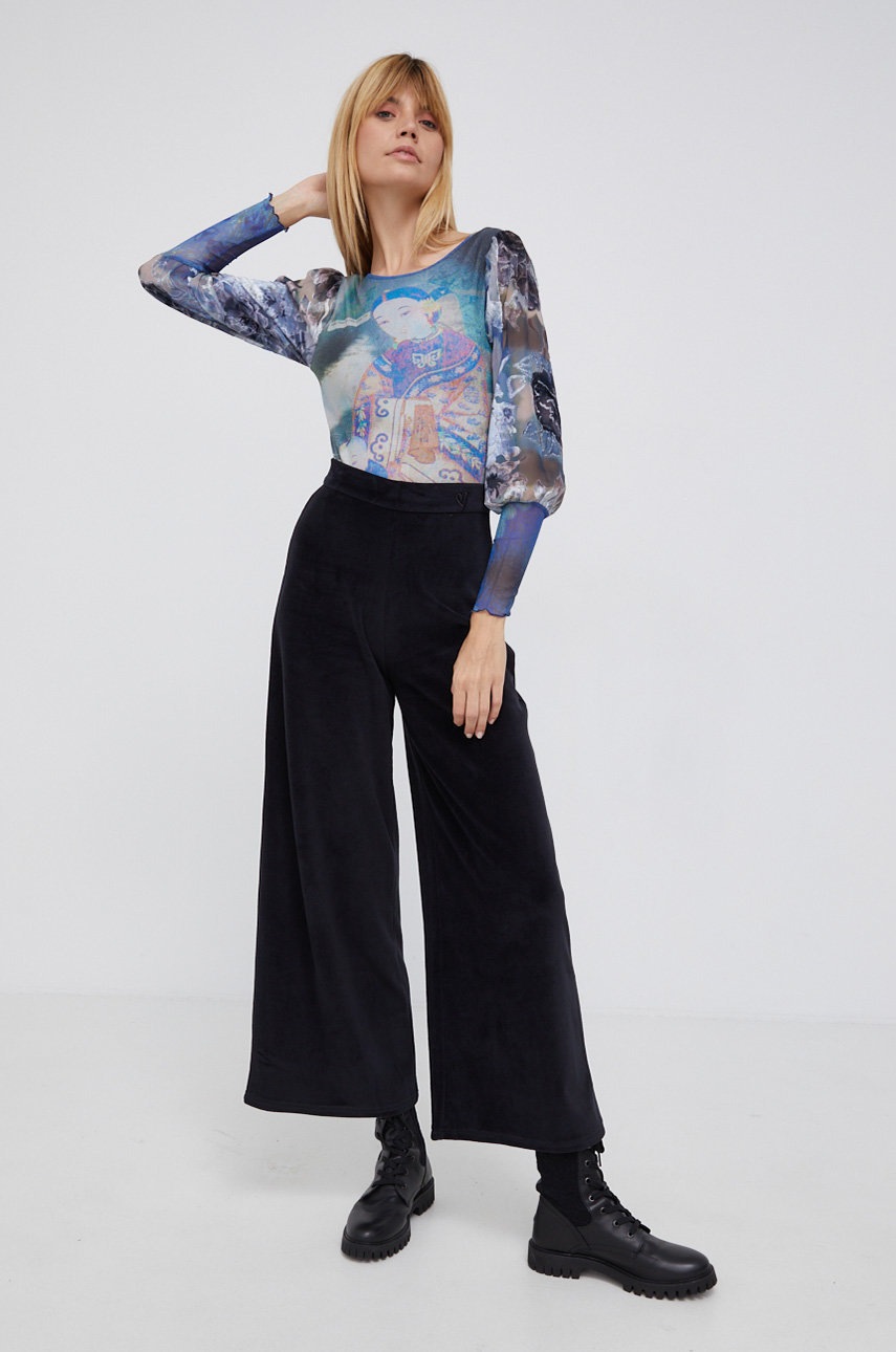 

Лонгслив Desigual женский цвет синий