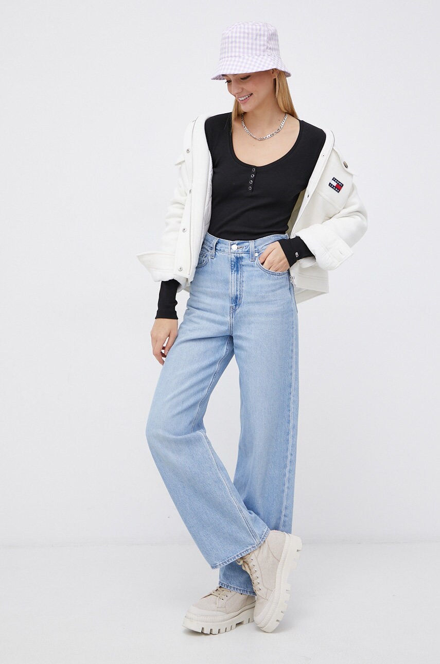 

Лонгслів Tommy Jeans жіночий колір чорний
