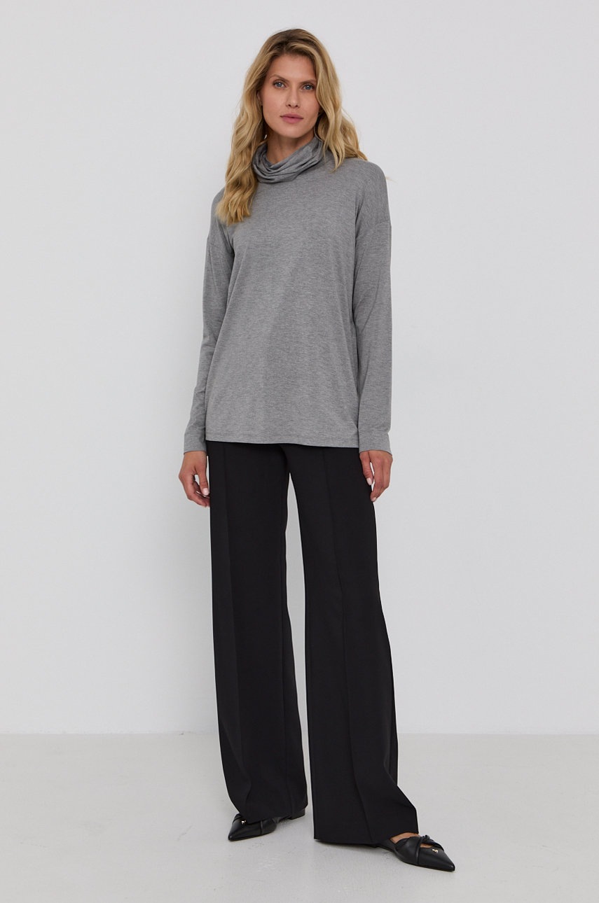 

Лонгслив Max Mara Leisure женский цвет серый с гольфом