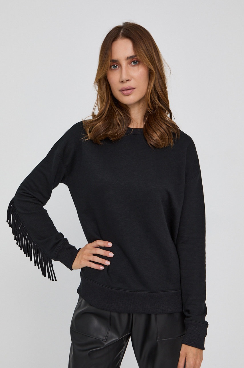 

Суичър Lauren Ralph Lauren дамски в черно с изчистен дизайн, Черен