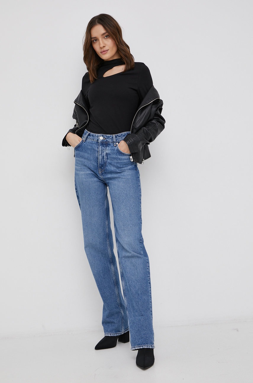 

Бавовняний лонгслів Vero Moda колір чорний