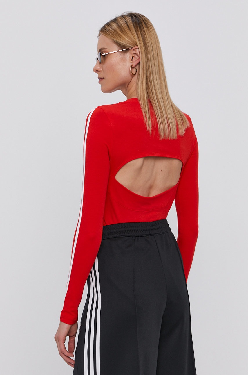 

Лонгслів adidas Originals жіночий колір червоний