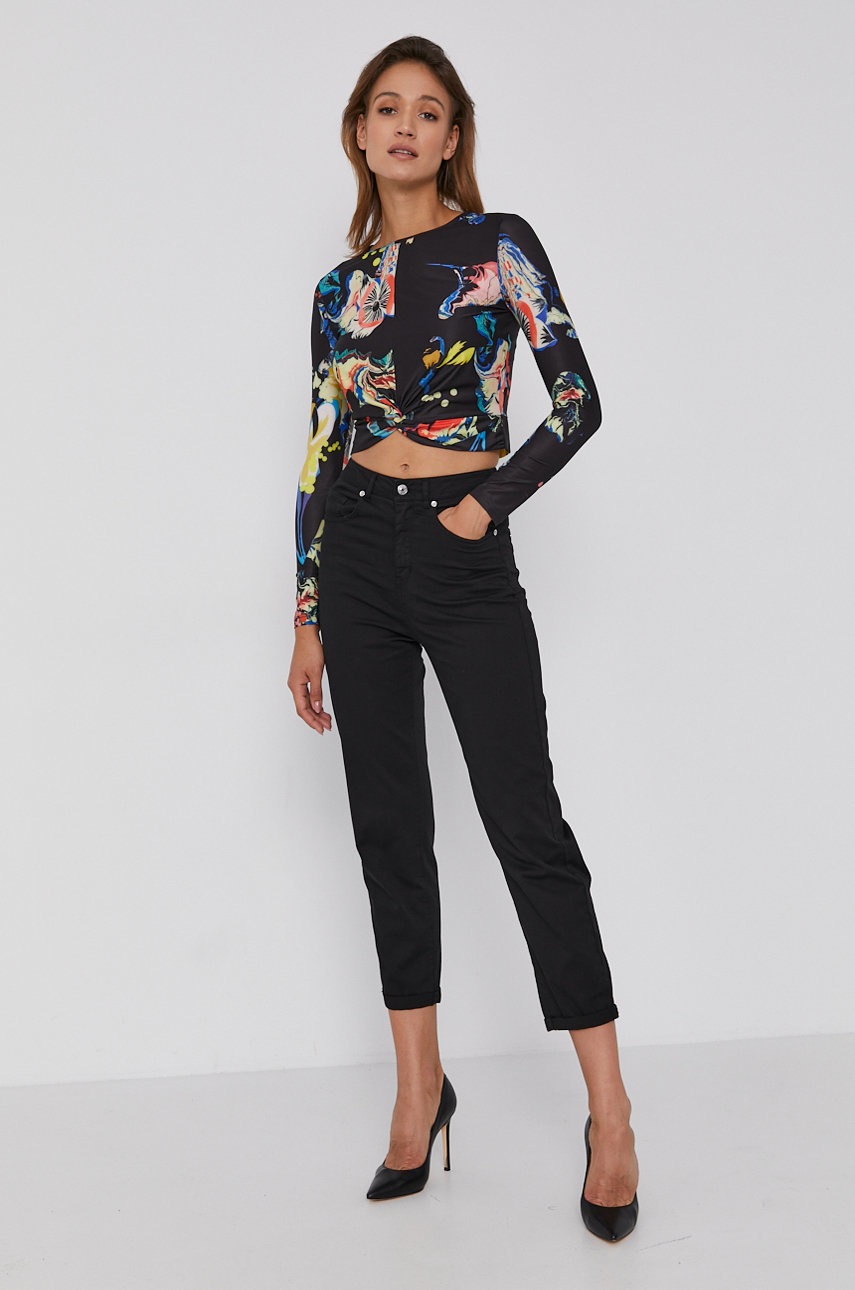 

Лонгслив Desigual женский цвет чёрный