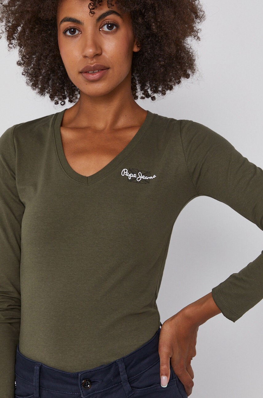 Pepe jeans - longsleeve din bumbac bleu