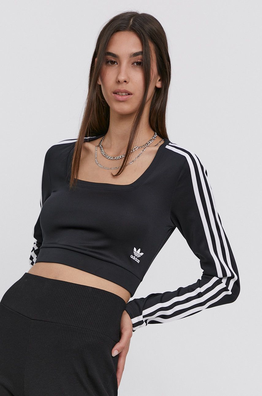Adidas Originals Longsleeve femei, culoarea negru adidas Originals imagine 2022 13clothing.ro