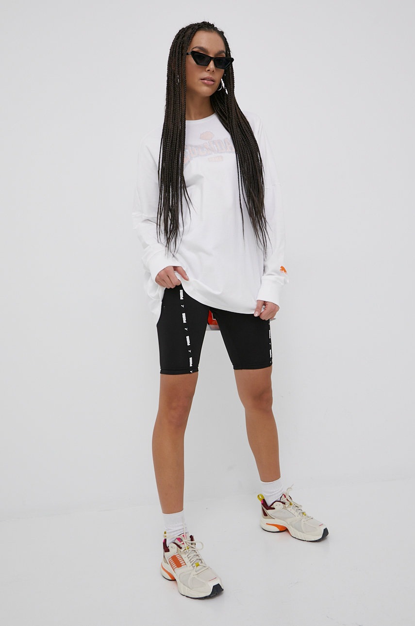 

Хлопковый лонгслив Puma Title Nine 532507 цвет белый