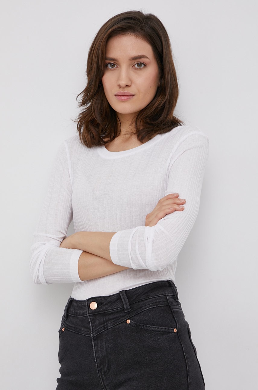 Brave soul longsleeve femei, culoarea alb