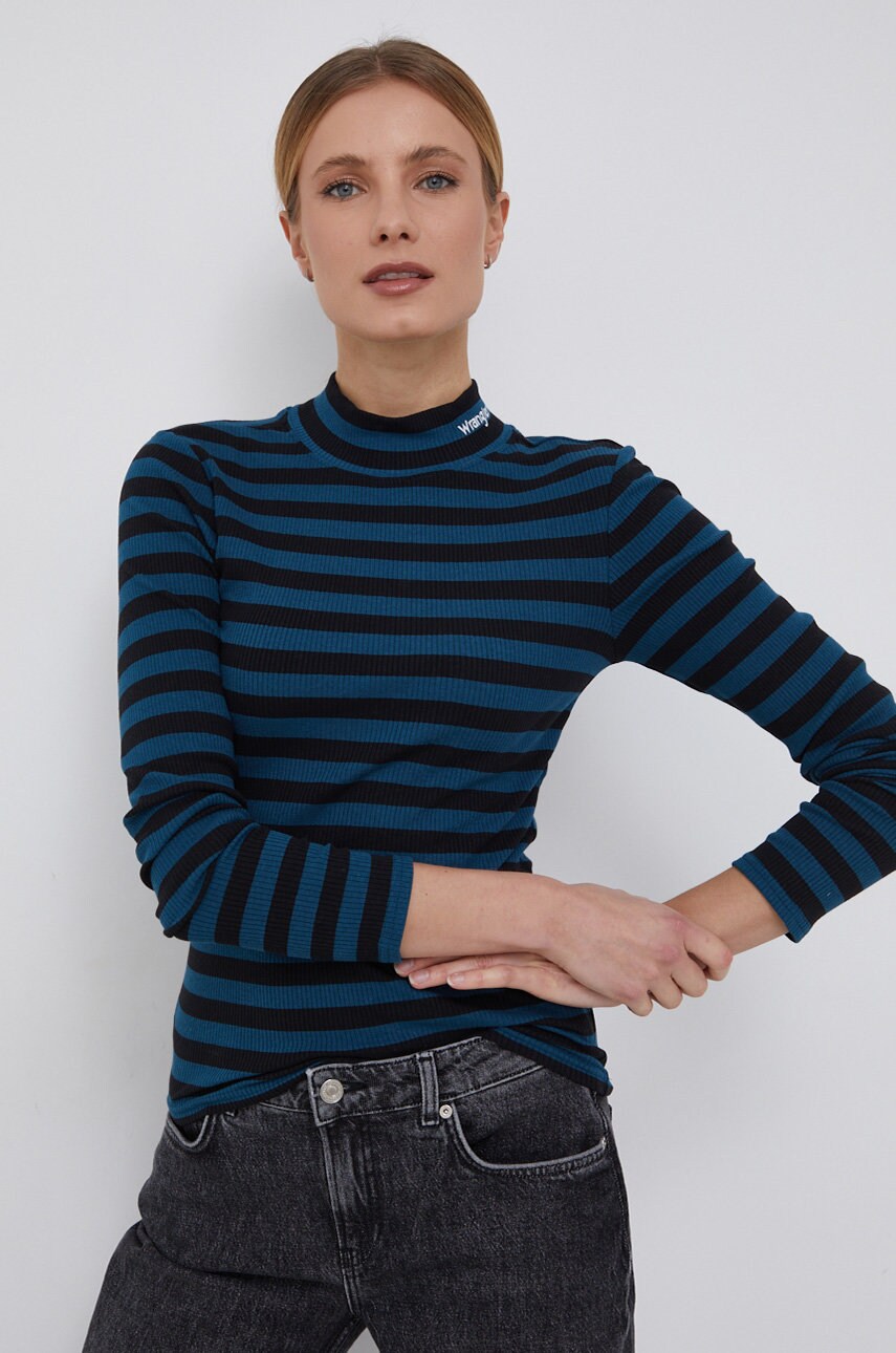 Wrangler longsleeve culoarea negru, cu turtleneck