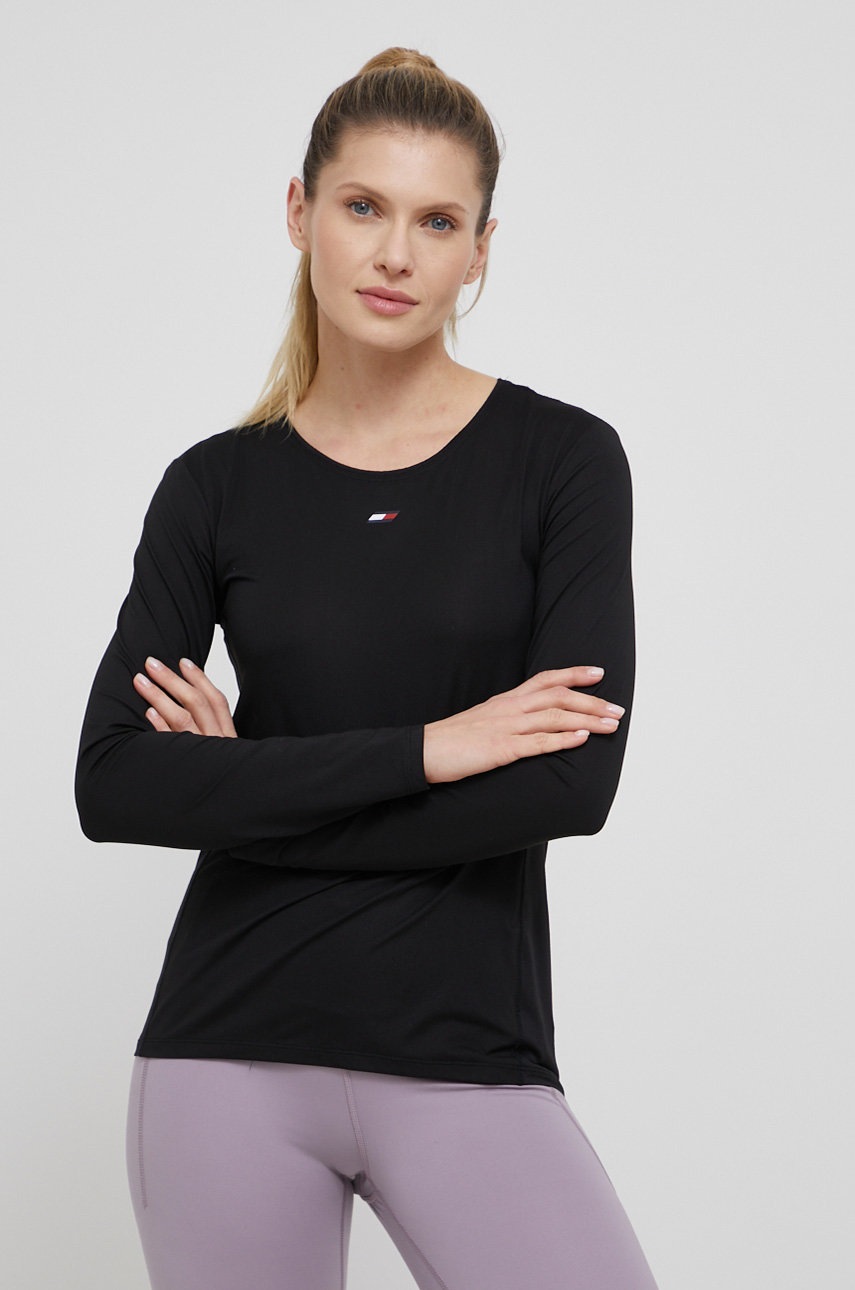 

Блуза с дълги ръкави Tommy Hilfiger дамска в черно, Черен
