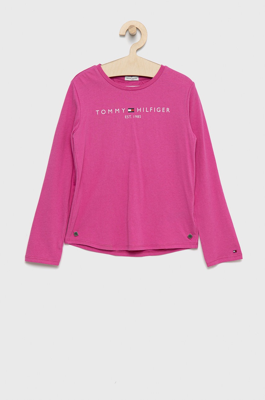 

Детска блуза с дълги ръкави Tommy Hilfiger в розово, Розов