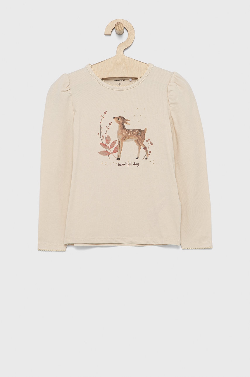 Name It longsleeve copii culoarea bej