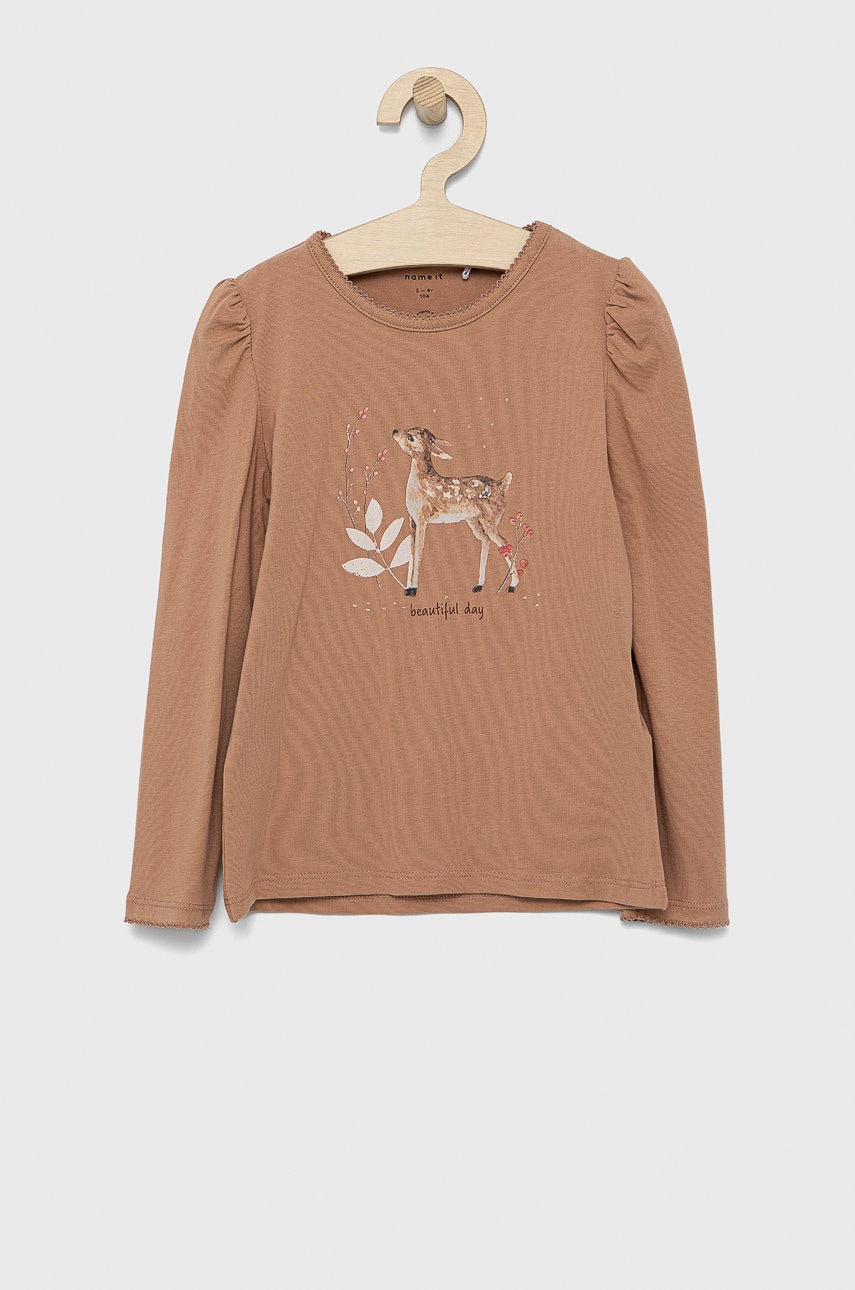Name It longsleeve copii culoarea maro