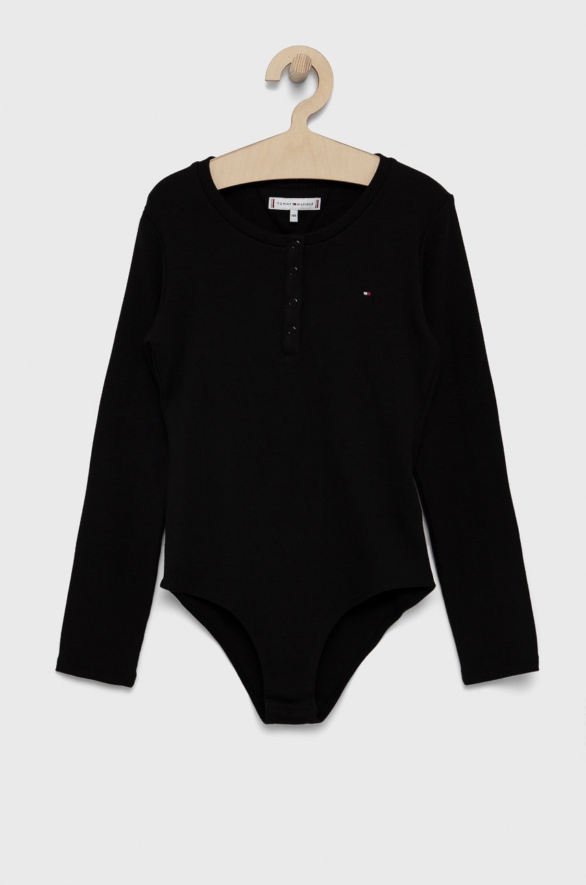 

Детска блуза с дълги ръкави Tommy Hilfiger в черно, Черен