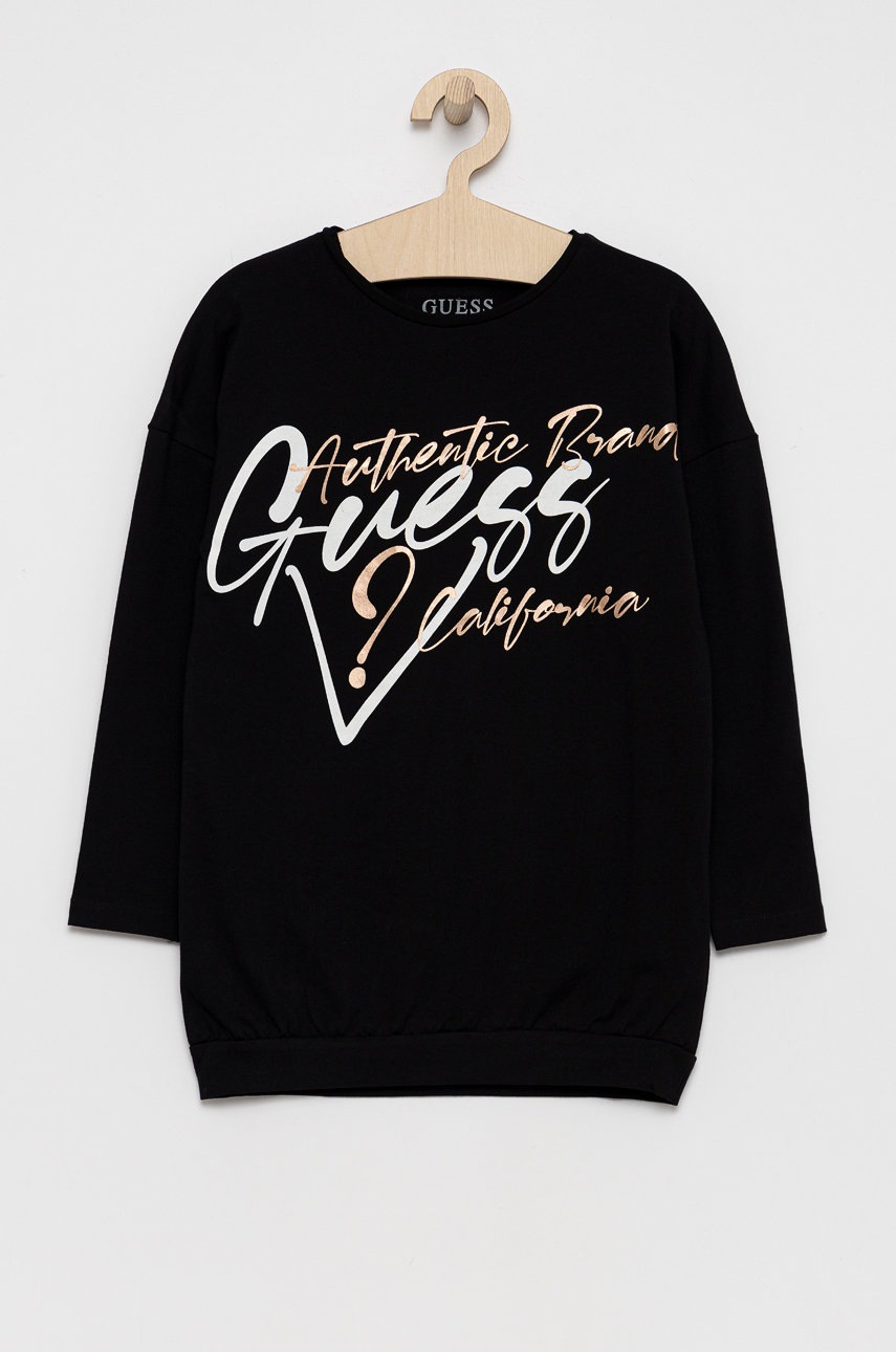 

Детска блуза с дълги ръкави Guess в черно, Черен