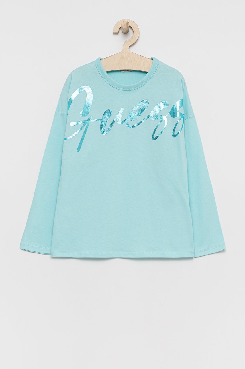 

Детска блуза с дълги ръкави Guess, Син