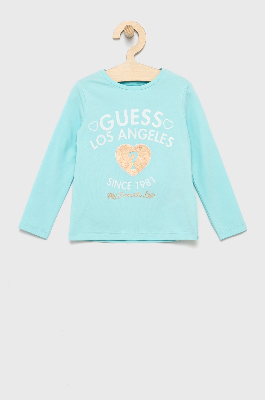 

Детска блуза с дълги ръкави Guess, Син