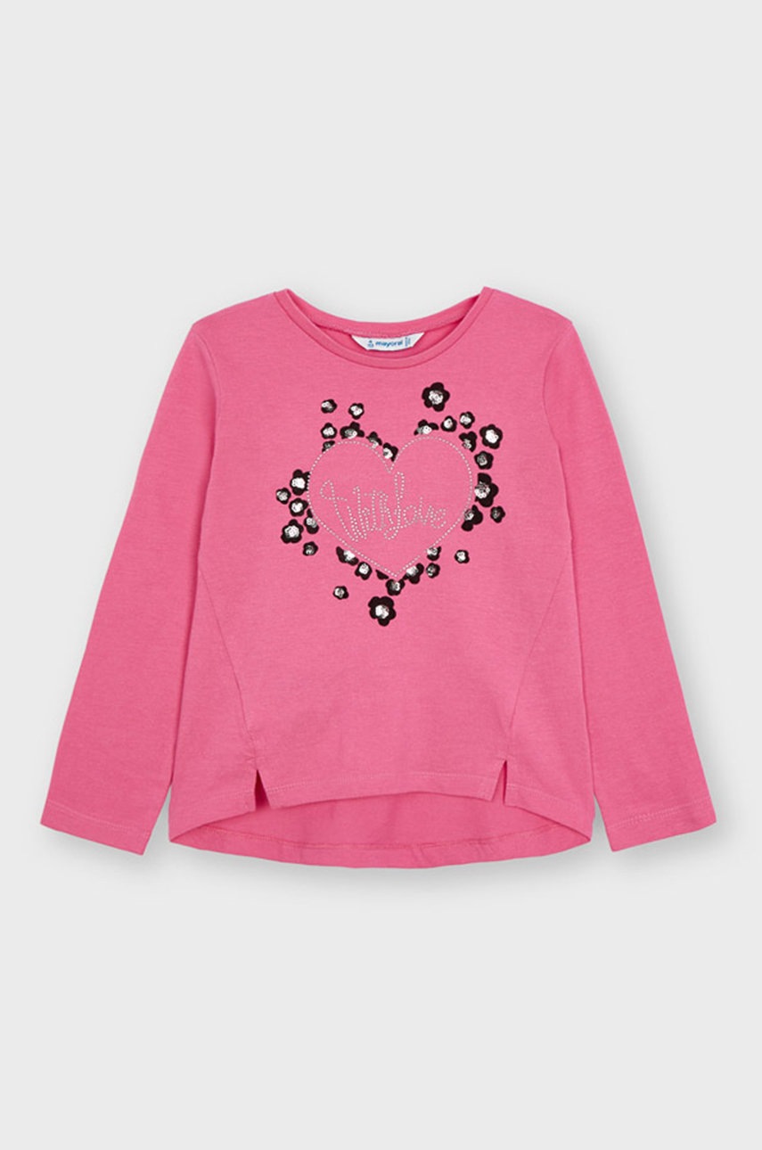 

Детска блуза с дълги ръкави Mayoral в розово, Розов