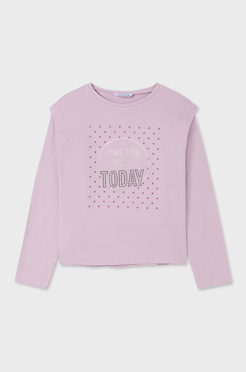 

Детска блуза с дълги ръкави Mayoral в розово, Виолетов